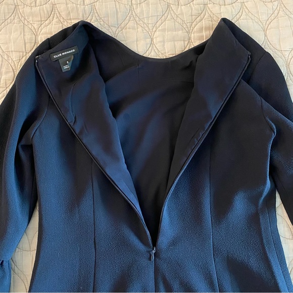 Club Monaco | Archibelle Bell Sleeve Dress — Navy Blue | Size 0 - Picture 6 of 15